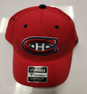A red and blue Montreal Canadiens hockey team cap with the logo on the front.